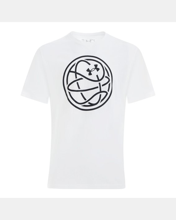 Men's UA Hoops Logo T-Shirt in White image number 4